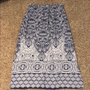 Blue and White Long Skirt
